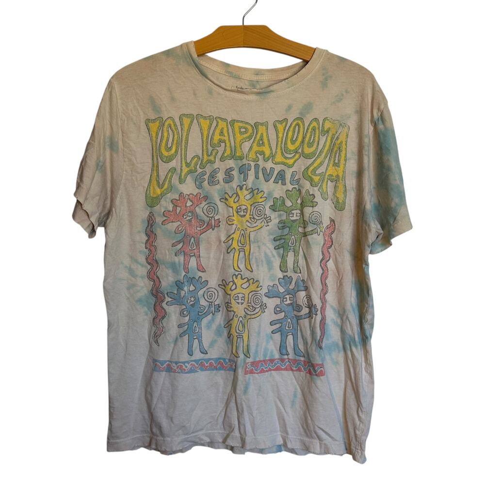 Lollapalooza Festival T-Shirt 2021 Grant Park Chicago Tee Tan Blue Tie Dye M